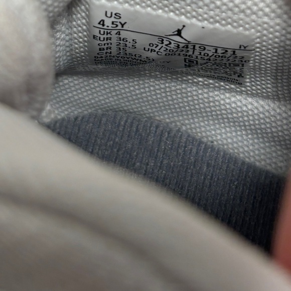 Nike Jordan 6 Rings Sneakers Shoes White/Cool Grey 323419-121 4.5Y / 6 Women - Picture 7 of 8